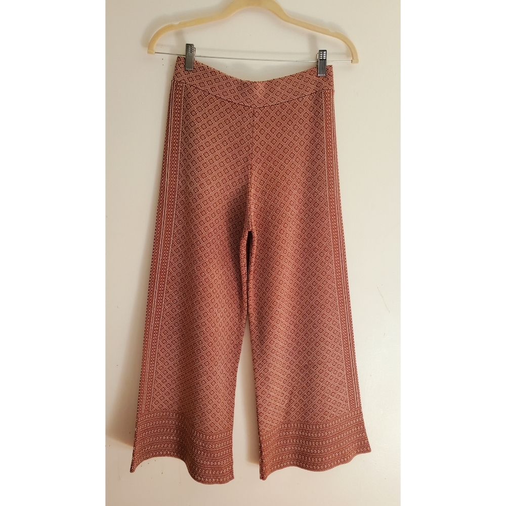 Zara Geometric Copper Silver Wide leg/Palazzo pants